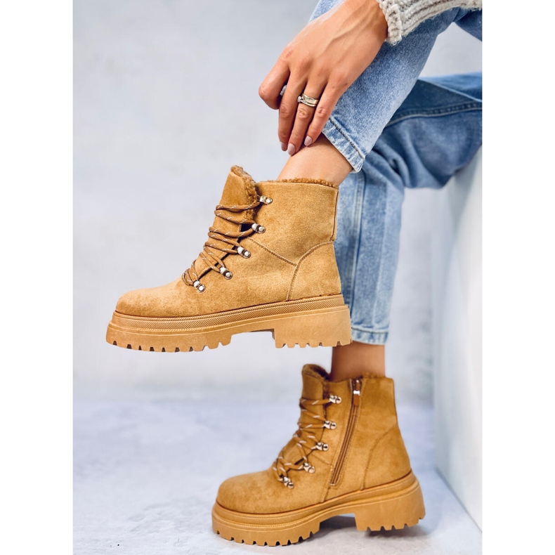 Botki traperki Winton Camel brązowe 2