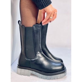 Sztyblety z wysoką cholewką Troy Black czarne 1