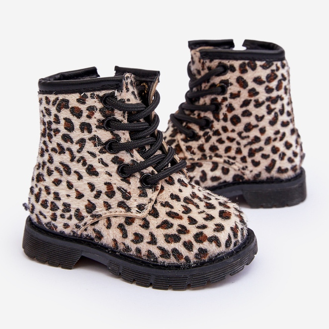 Dziecięce Botki Ocieplane z Suwakiem Beżowe Goopy beżowy 1