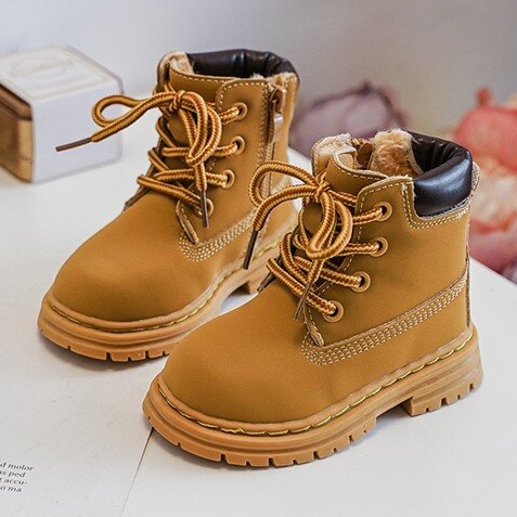 Dziecięce Botki Trapery Na Suwak Camel Bansi brązowe 1