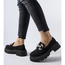 Czarne mokasyny z cyrkoniami Crescenzo 1