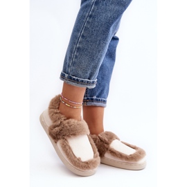 Damskie Kapcie Z Futerkiem Beżowe Sailey beżowy 1