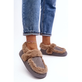 Damskie Kapcie Z Futerkiem Szare Sailey 2