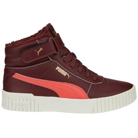 Buty dla dzieci Puma Carina 2.0 Mid Wtr Jr bordowe 387380 02 czerwone 1
