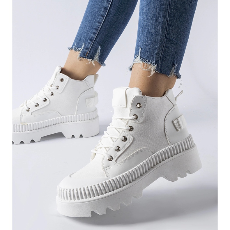 Inna Białe trampki na wysokiej platformie Grotta 1