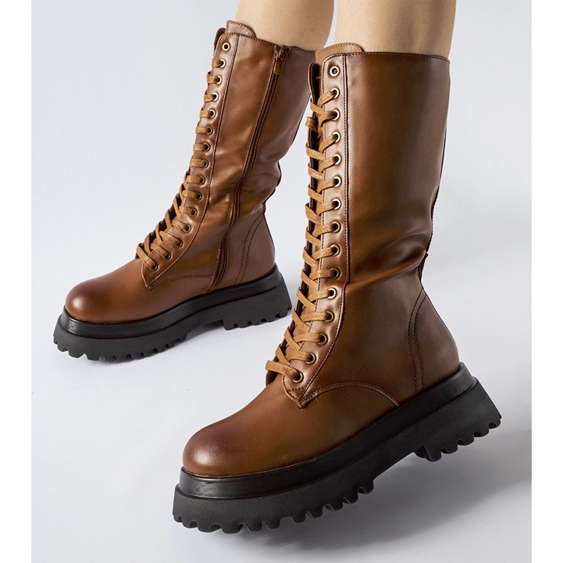 Brązowe wysokie trapery ocieplane Upton 1