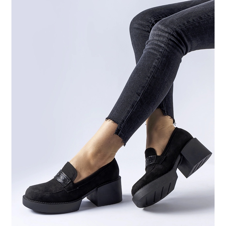 Czarne półbuty na masywnym słupku Harrisburg 1