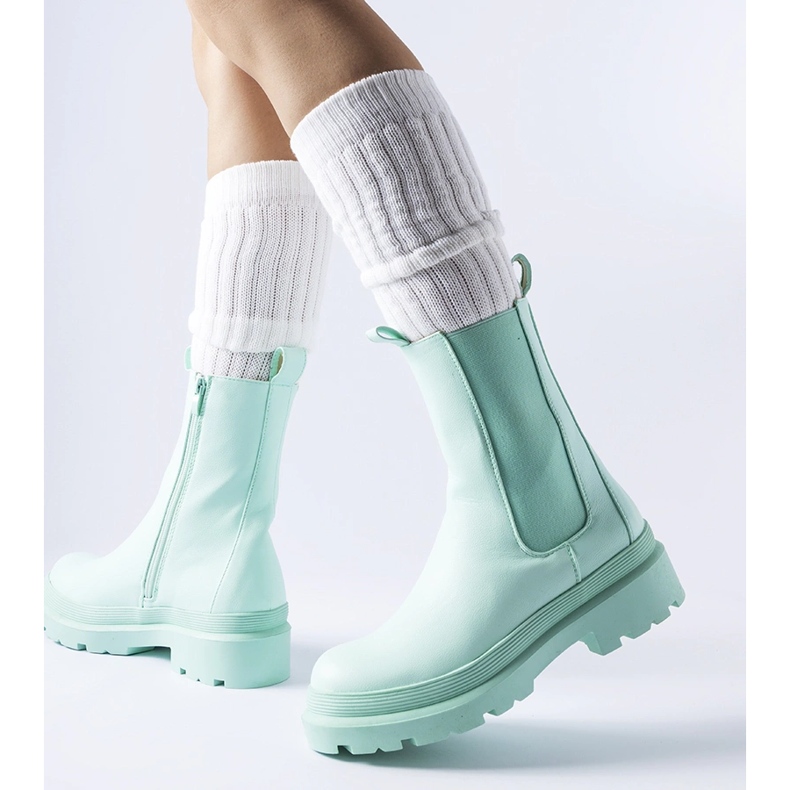 Jasnozielone botki lekko ocieplane Bethesda 1