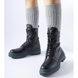 Czarne trapery na kolorowej podeszwie Quennie 1