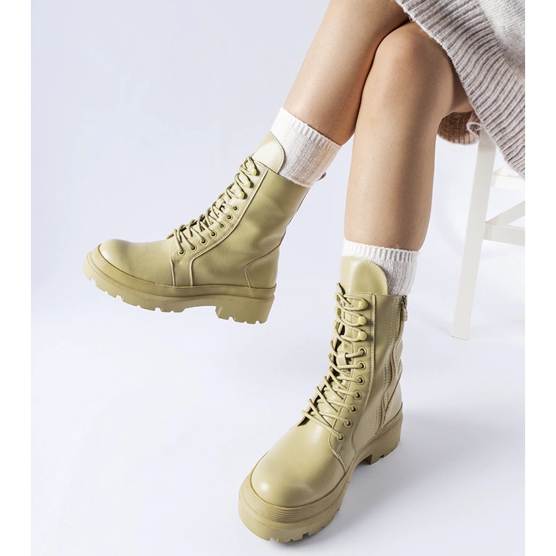 Zielone płaskie trapery z protektorem Zacharie 1