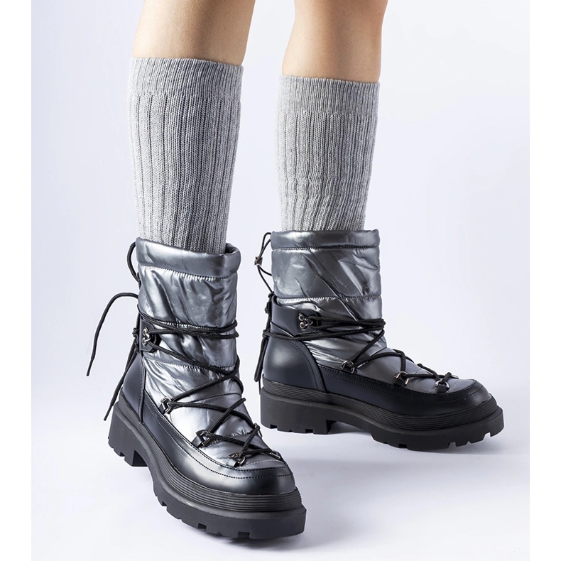 Czarno-szare śniegowce ze ściągaczem Eagleville 1