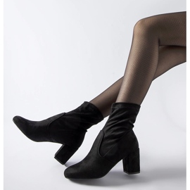 Czarne wsuwane botki na słupku Lexington 1