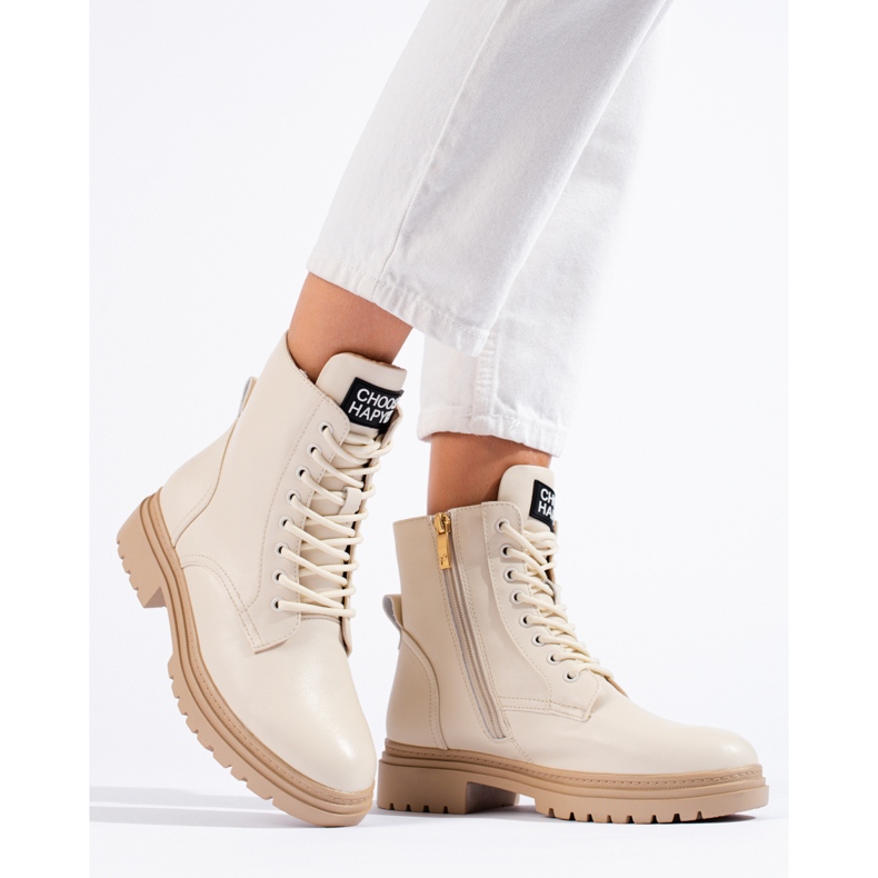 W. Potocki Beżowe workery damskie Potocki beżowy 1