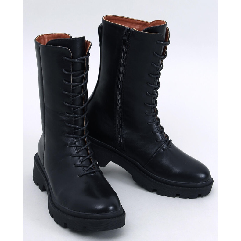 Botki licowe sznurowane Heap Nero czarne 1