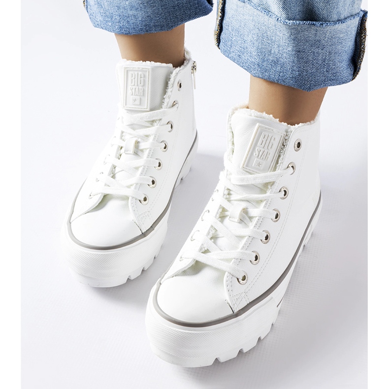 Białe ocieplane trampki Big Star MM274037 1