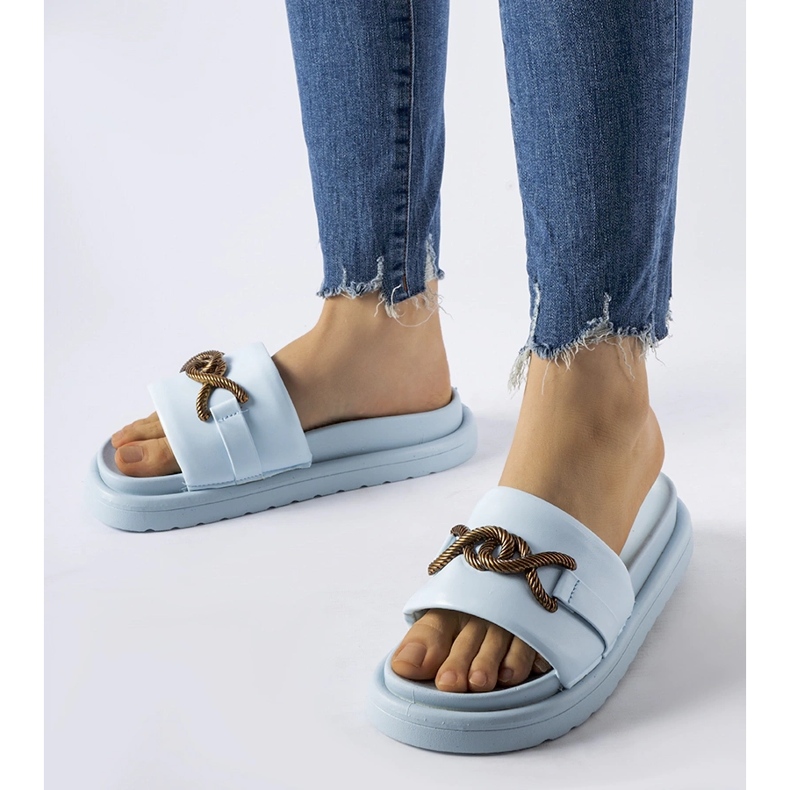 Niebieskie klapki na platformie Frédérique 1