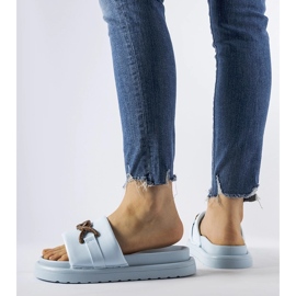 Niebieskie klapki na platformie Frédérique 2