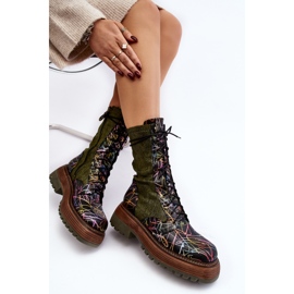 Damskie Skórzane Botki Workery Maciejka 06203-09 Multikolor czarne 1