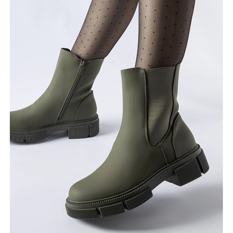 Zielone ocieplane botki gumowe Sorbo 1