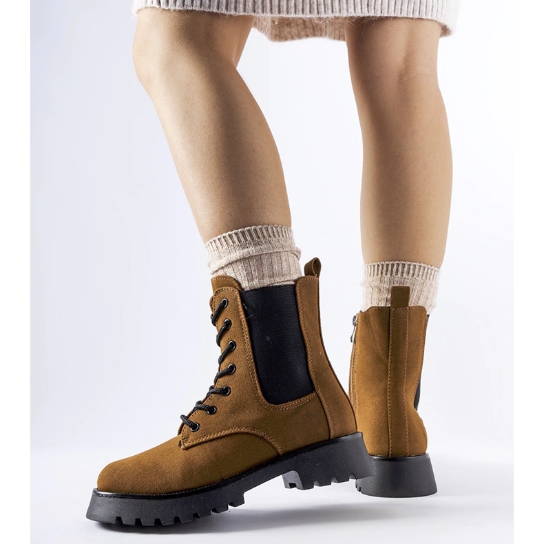 Brązowe botki na masywnej podeszwie Swinford 1