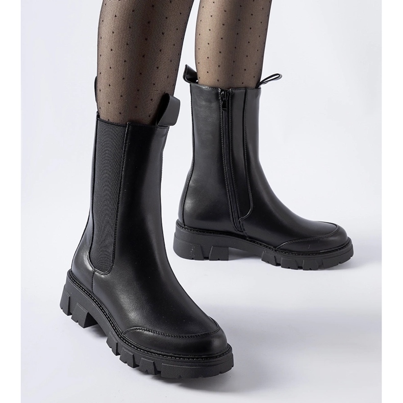 Czarne masywne ocieplane botki Morbello 1