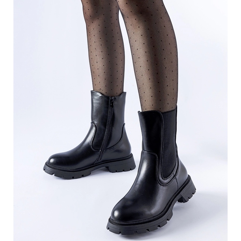 Czarne ocieplane klasyczne botki Pleasanton 1