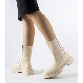 Beżowe ocieplane klasyczne botki Pleasanton beżowy 1