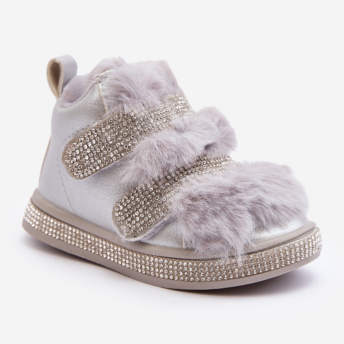 Dziecięce Śniegowce Ocieplane Srebrne Leela srebrny 2