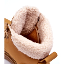 Trapery damskie z kożuchem brązowe 1