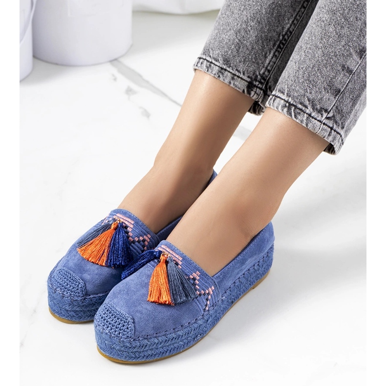 Niebieskie espadryle na platformie Pisquid 1