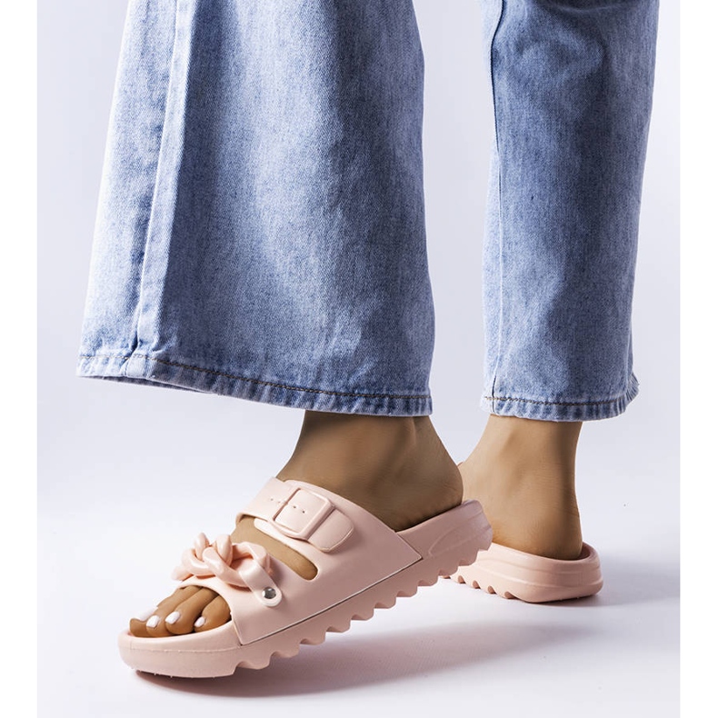 Różowe gumowe klapki Étoile 1