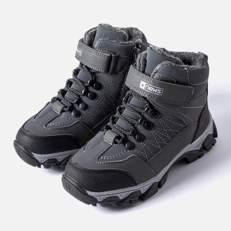 Szare ocieplane trapery dziecięce Crispino 1