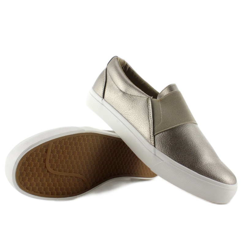 Trampki slip-on z gumą NB72P Gun Color żółte 2