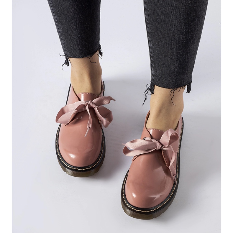 Różowe półbuty z ozdobna kokardką Rodriguez 1