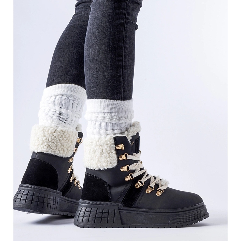 Czarne workery na masywnej platformie Rodrigo 1