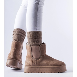 Brązowe śniegowce z gumkami po bokach Bertino 1