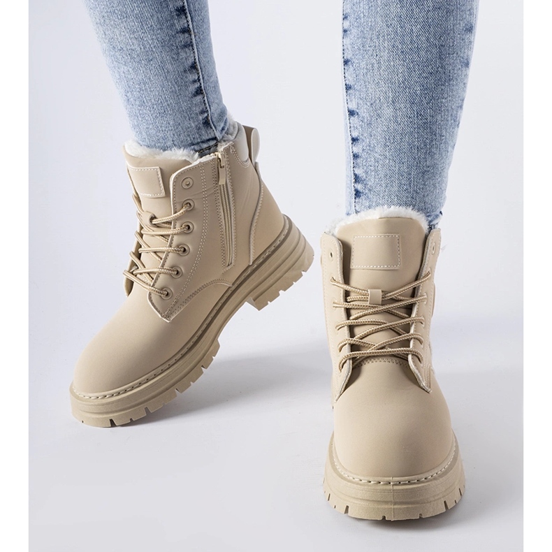 Beżowe ocieplane workery Deville beżowy 1