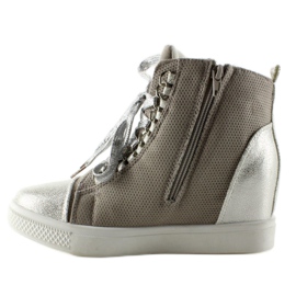 Sneakersy z łańcuszkami R72 Grey3 / Silver szare 1