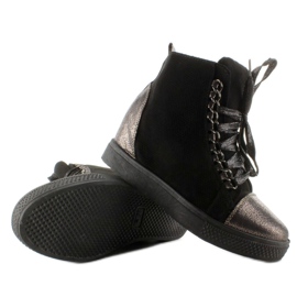 Sneakersy z łańcuszkami R72 Black czarne 2