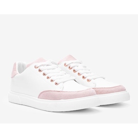Biało różowe sneakersy Brighton białe 1
