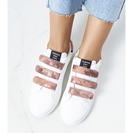 Biało różowe sneakersy damskie Diest białe 1