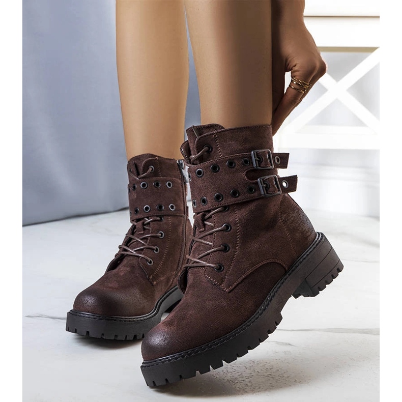 Ciemnobrązowe traperki Fallkirk 1