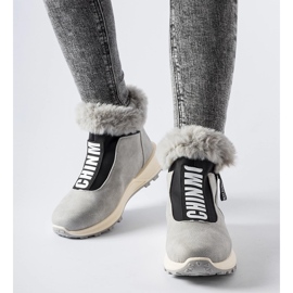 Szare ocieplane wysokie sneakersy Oneglia 1