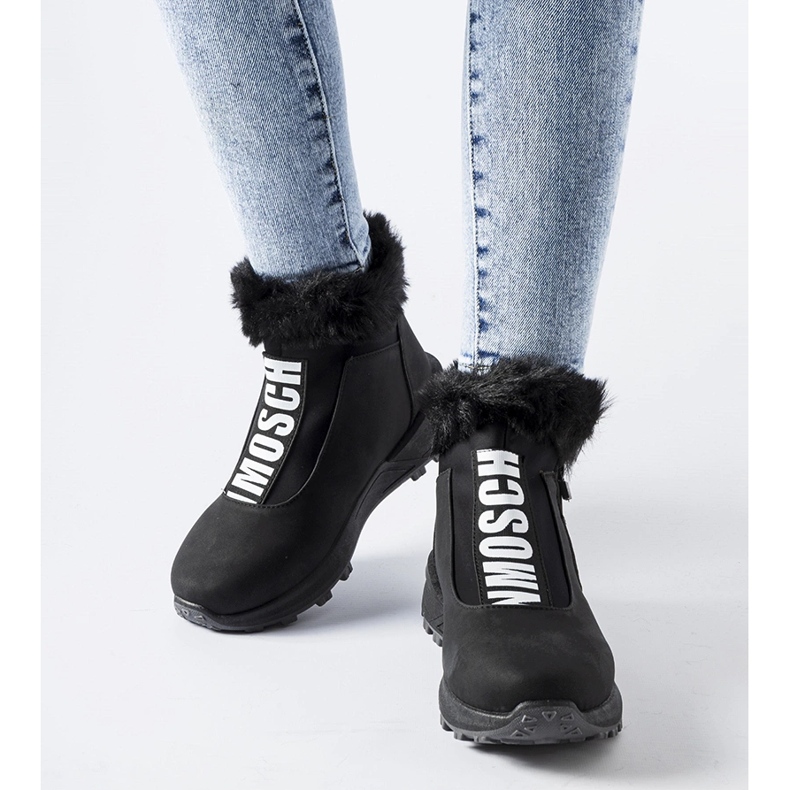 Czarne ocieplane wysokie sneakersy Oneglia 1
