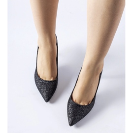 Czarne brokatowe szpilki Schaumburg 1