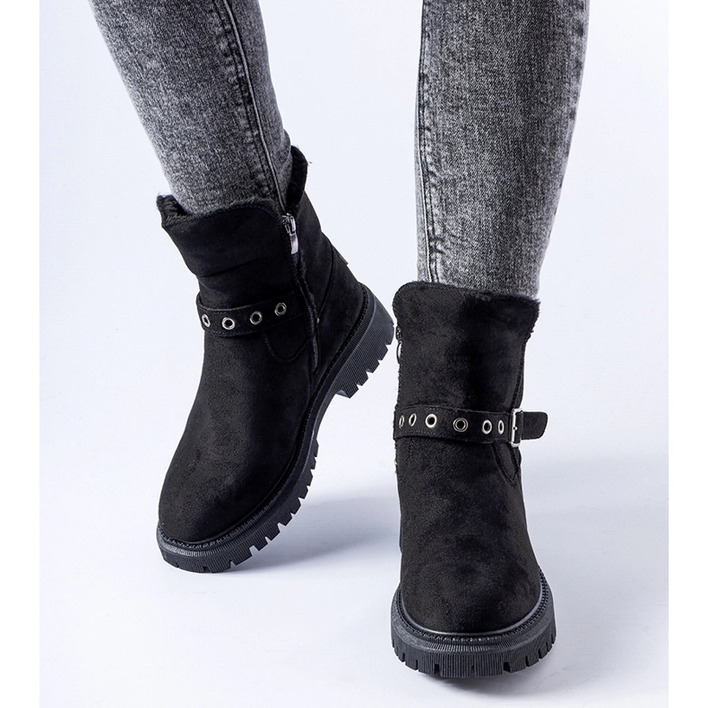 Czarne ocieplane botki Gibsonia 1