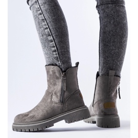 Szare ocieplane klasyczne botki Tesoriero 1