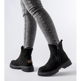 Czarne ocieplane klasyczne botki Tesoriero 1