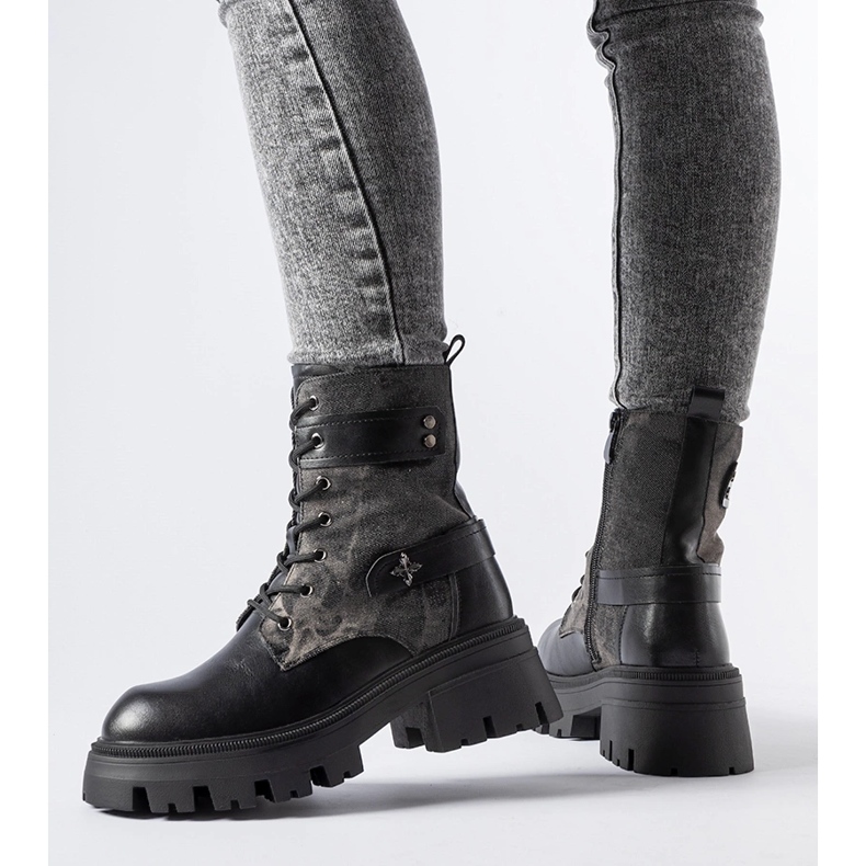 Czarne ocieplane trapery z protektorem Norwalk 1