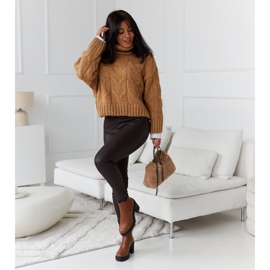 Brązowe botki na niskim słupku Layman 1